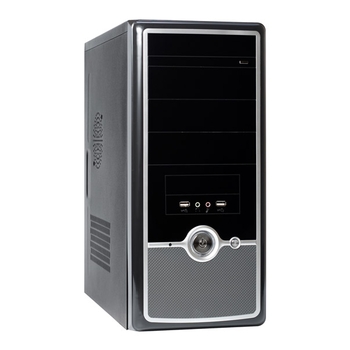 Miditower Exegate TP-202 Black-Silver <ATX, 400W, 24+4pin, 6pin PCI-E, 3*SATA, USB, Audio>